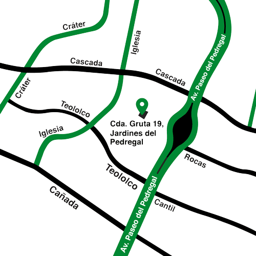 Mapa sucursal Innate Pedregal