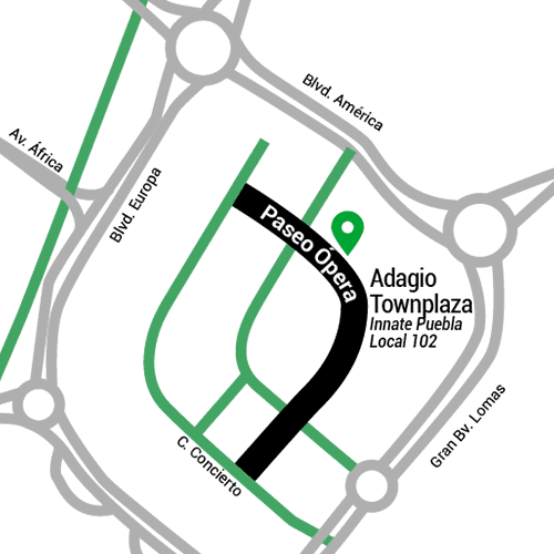 Mapa sucursal Innate Angelópolis